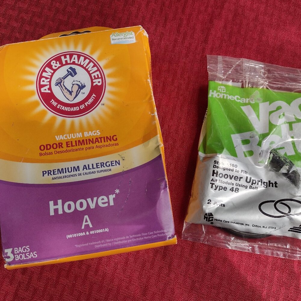 NEW Hoover Vacuum Bags (Pack of 3) and 2 Belts (Type 48)